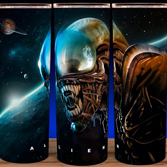Handmade | Dining | Alien Xenomorph Scifi In Space Cup Mug Tumbler 2oz ...